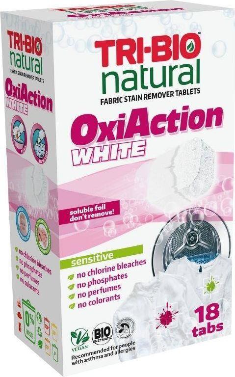 Tri-Bio TRI-BIO, pastile de spalat OXI ACTION WHITE, 18 buc