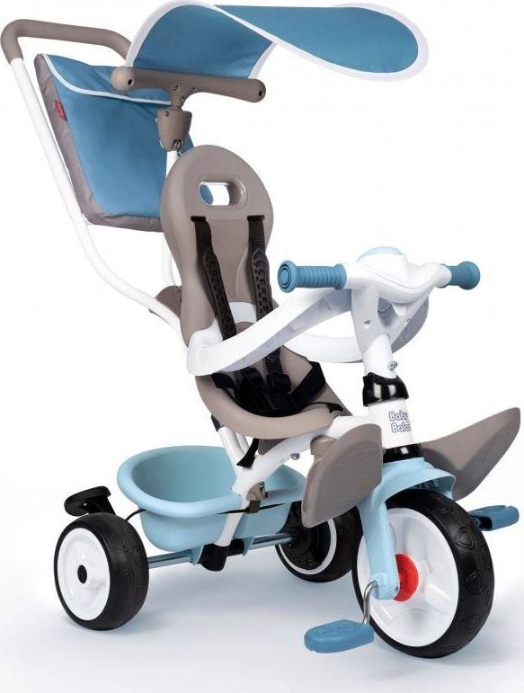 Tricicleta Smoby Baby Balade, cu roti silentioase, bleu
