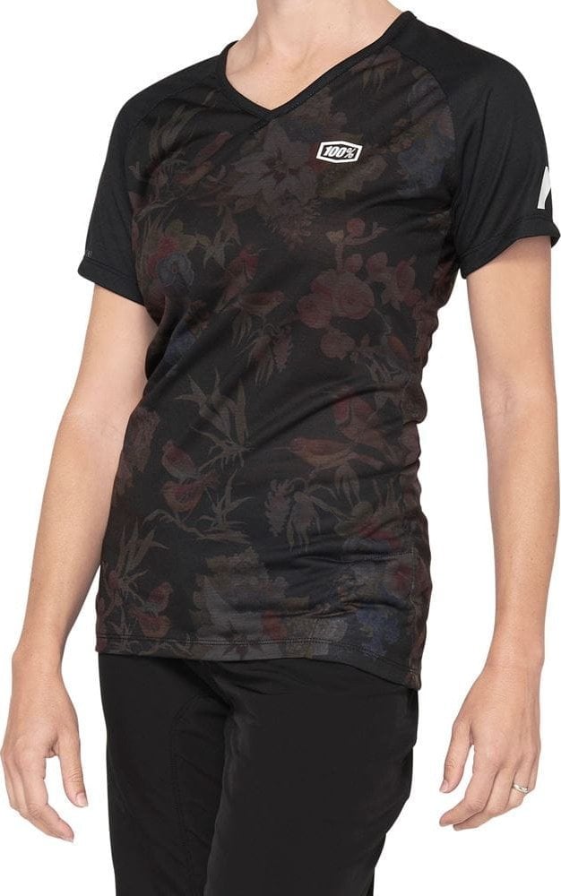 Tricou 100% damă 100% AIRMATIC Tricou cu mânecă scurtă pentru femei negru mărime florală. L (NOU 2021)