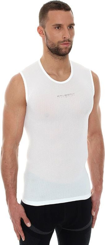 Tricou fără mâneci pentru bărbați cu strat de bază Brubeck alb s. M (SL10100)