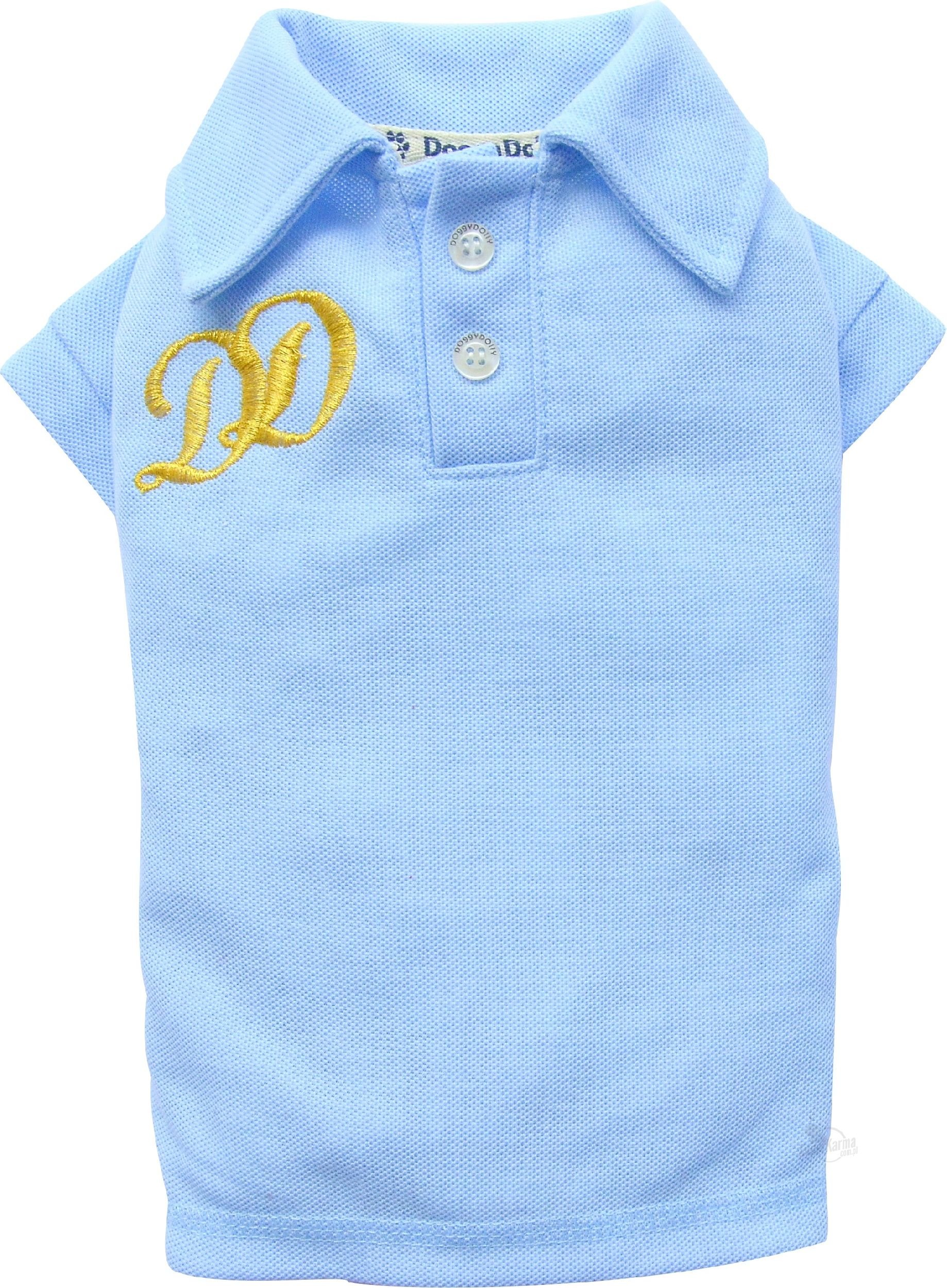 Tricou polo DoggyDolly 80 gri/alb s