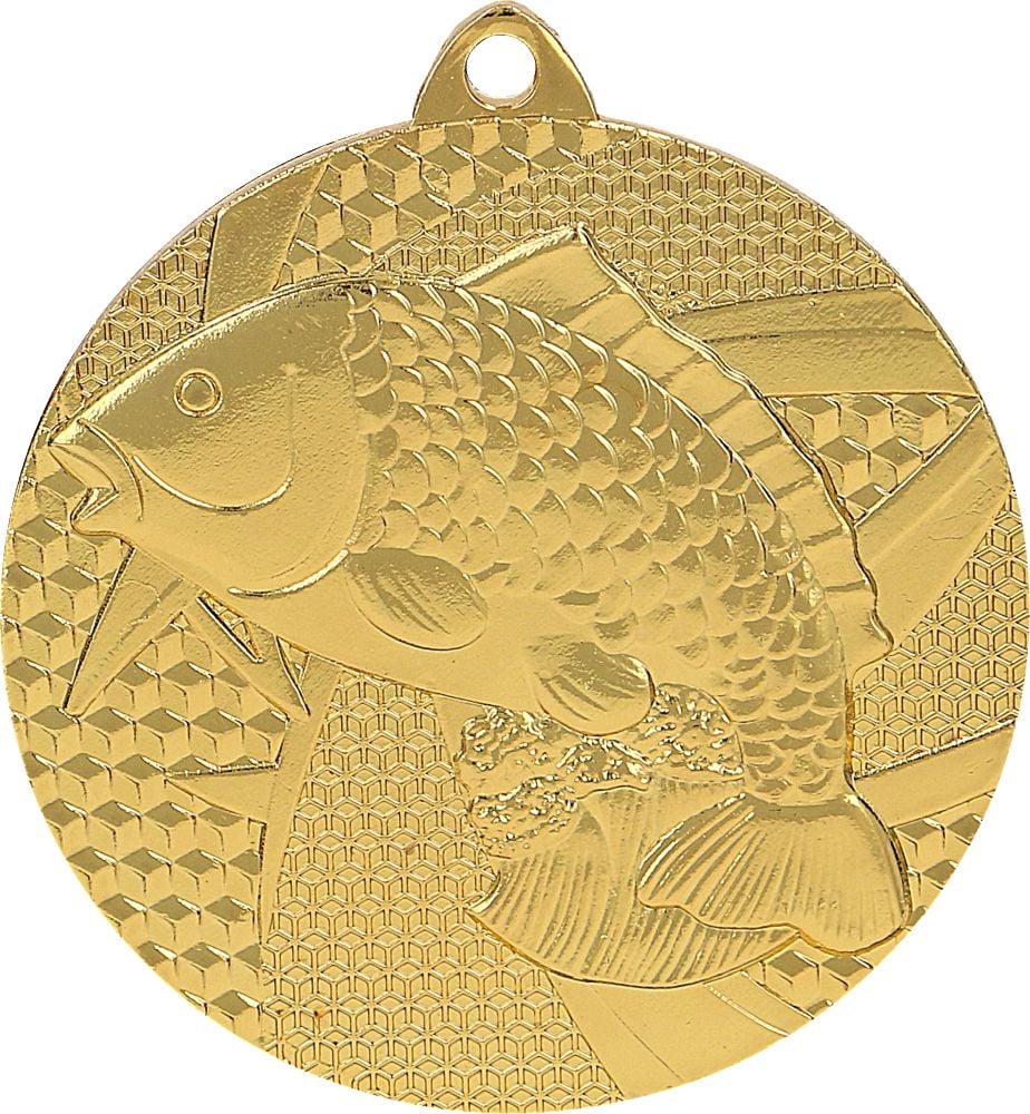 Triumph Medalie de aur - pescuit - pește - medalie de oțel (MMC7950/G)