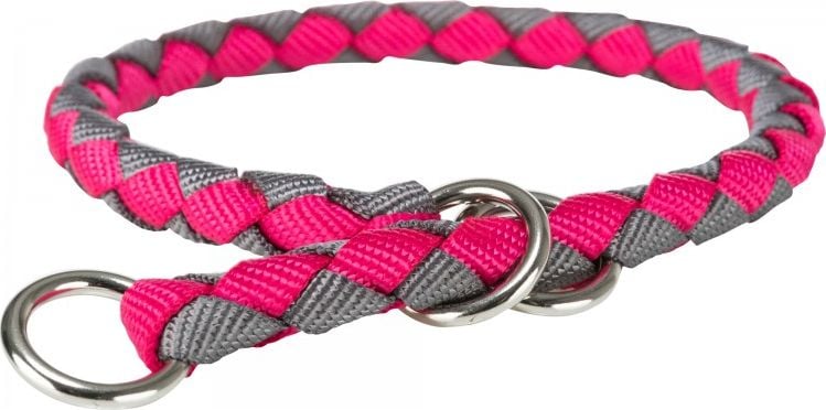 Trixie Cavo, guler de sufocare, pentru câine, fucsia/grafit, bandă cu bandă, S: 25-31 cm/o 12 mm