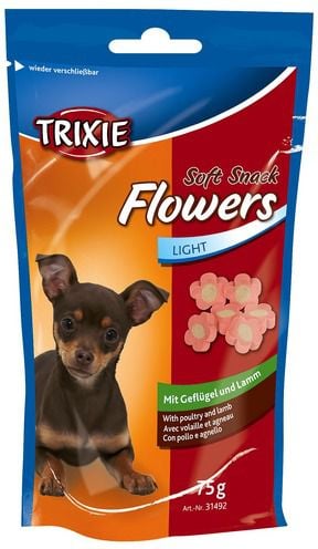 Recompensa Trixie Soft Snack Flowers cu miel si pui pentru caini juniori 75g 31492