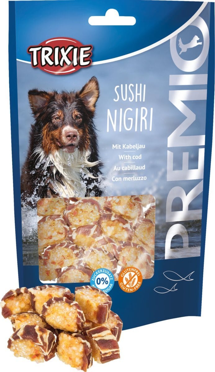 Trixie PREMIO Sushi Nigiri, delicatesă, pentru câini, cod, pui și rață, 100 g