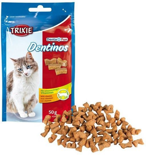 Recompensa Trixie Denta Fun Dentinos pentru pisici, cu vitamine 50 g 4266