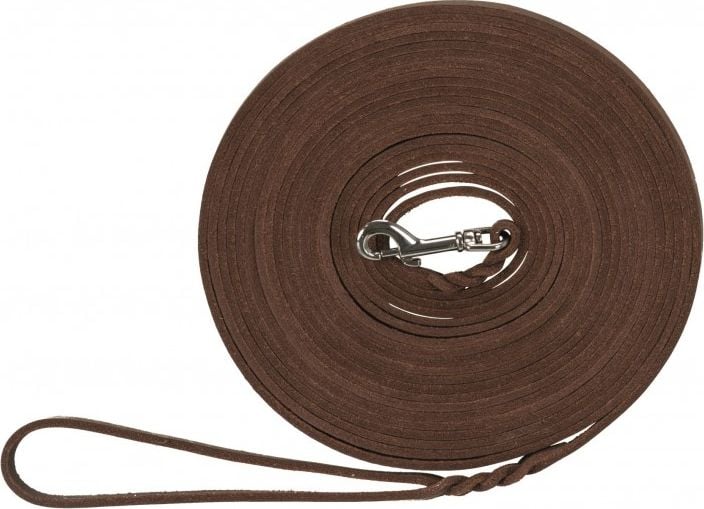 Lesa Trixie Rustic Tracking, piele groasa, 10 m/8 mm, maro inchis