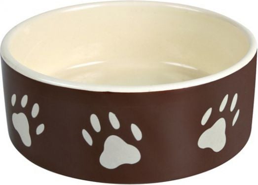 TX-24532 BOWL CERAM. WHITE-Brown.