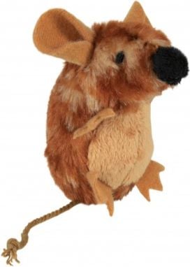Mouse-ul jucărie în picioare, maro (cu sunet), 8 cm