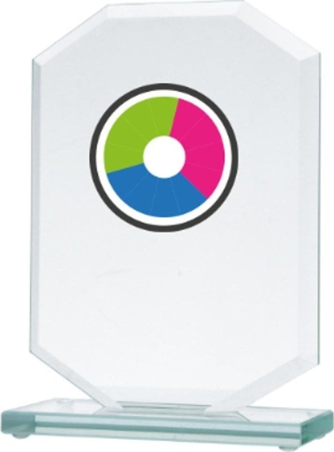 trofeu de sticlă cu LuxorJet de imprimare color