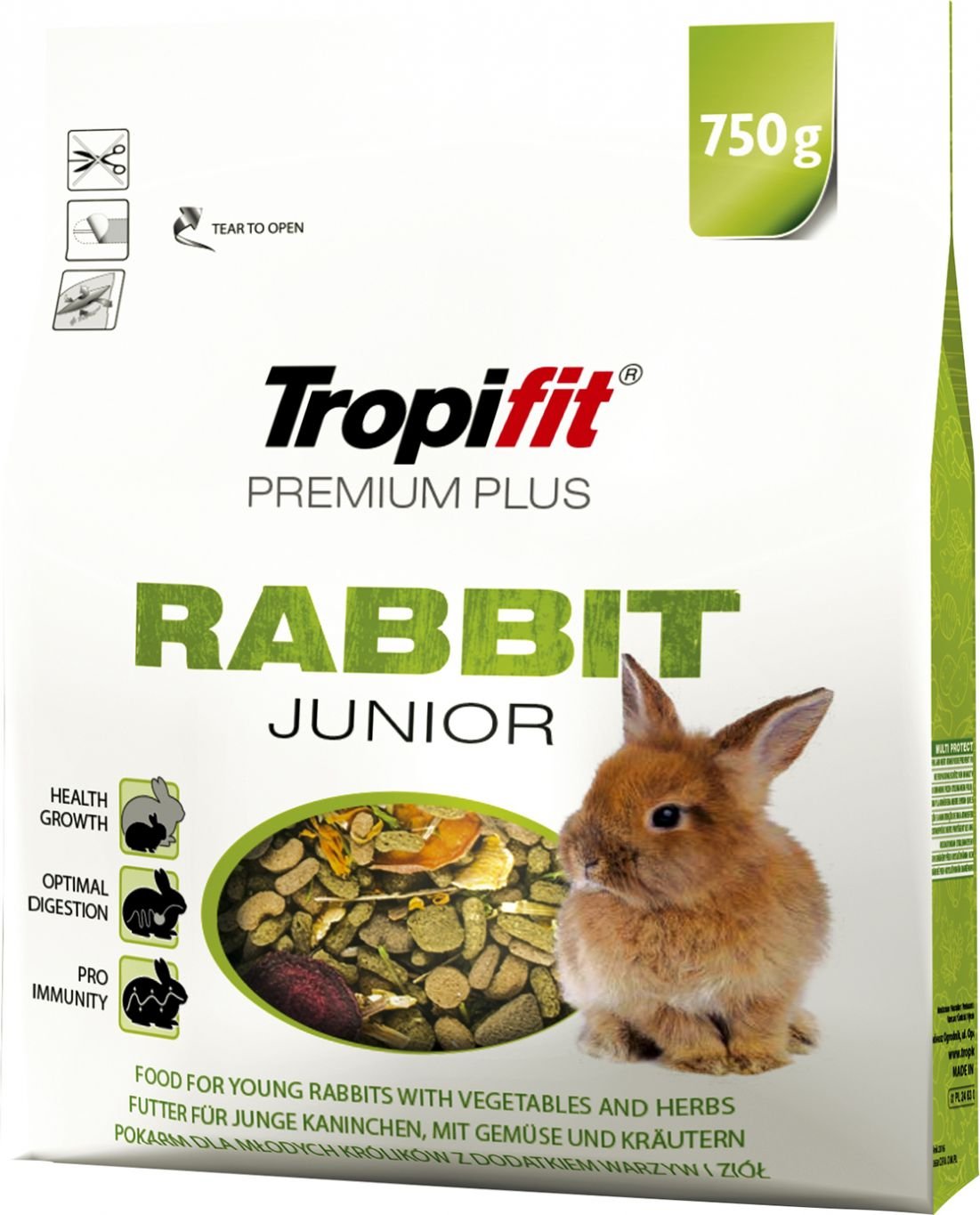 Hrana pentru iepuri, Tropifit, Premium Plus Rabbit Junior, 750 g