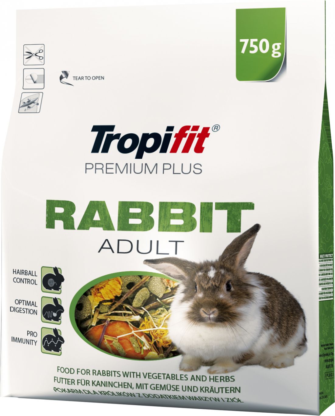 TROPIFIT PREMIUM PLUS - ALIMENTE PENTRU ADULȚI IEPURI 750g