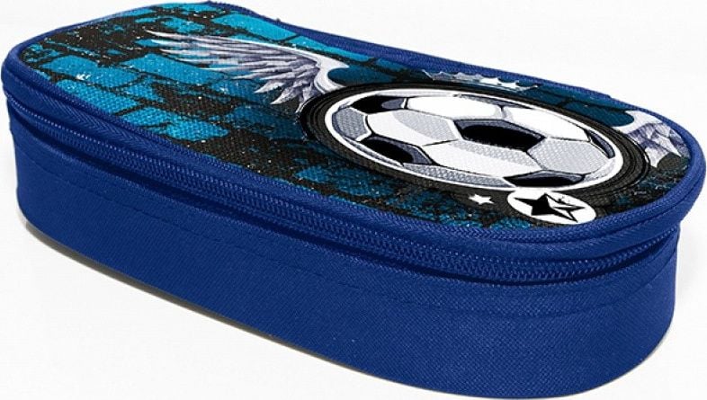 Trusa Donau Trouță cosmetică DONAU Soccer Style, fără echipament, oval, 20x7,4x4cm, albastru