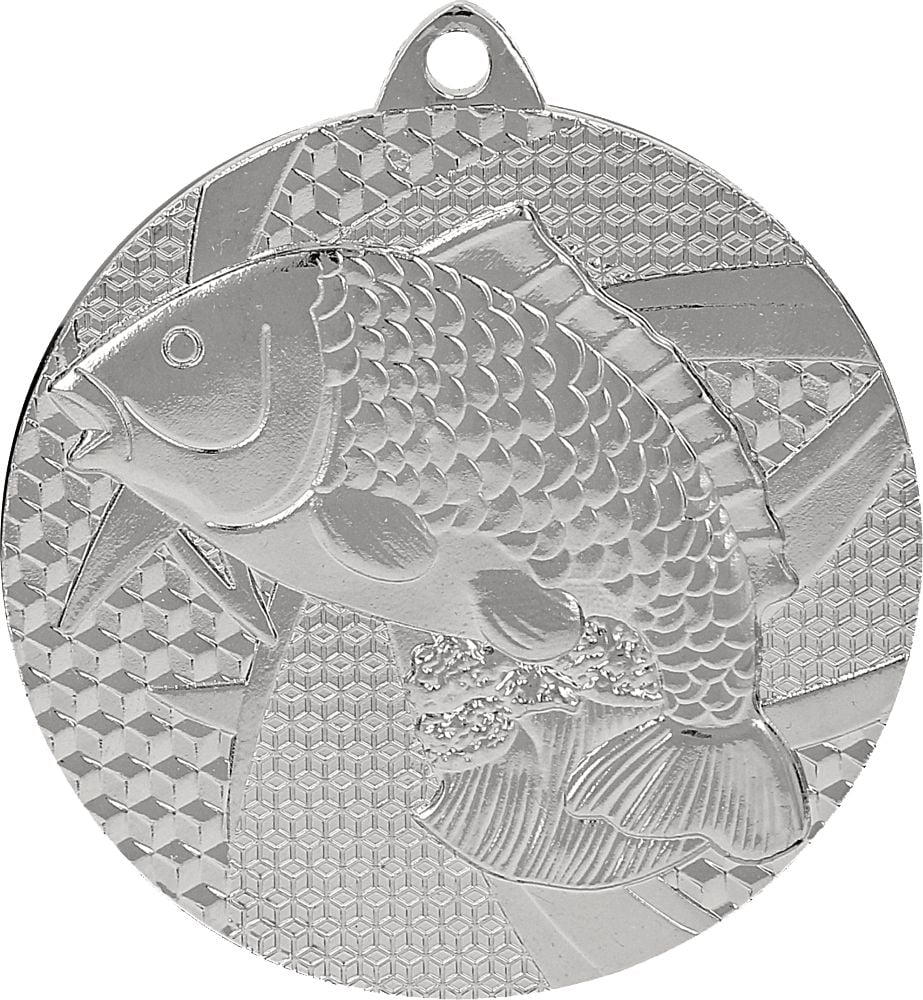 Medalie de argint Triumph - pescuit - pește - medalie de oțel (MMC7950/S)