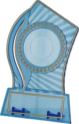 Trophy plastic - transluciditate - aur, cu spațiu pentru inofensiv, 25/40 mm 56mmX18mm placă T-M (PS130 / BL / G)