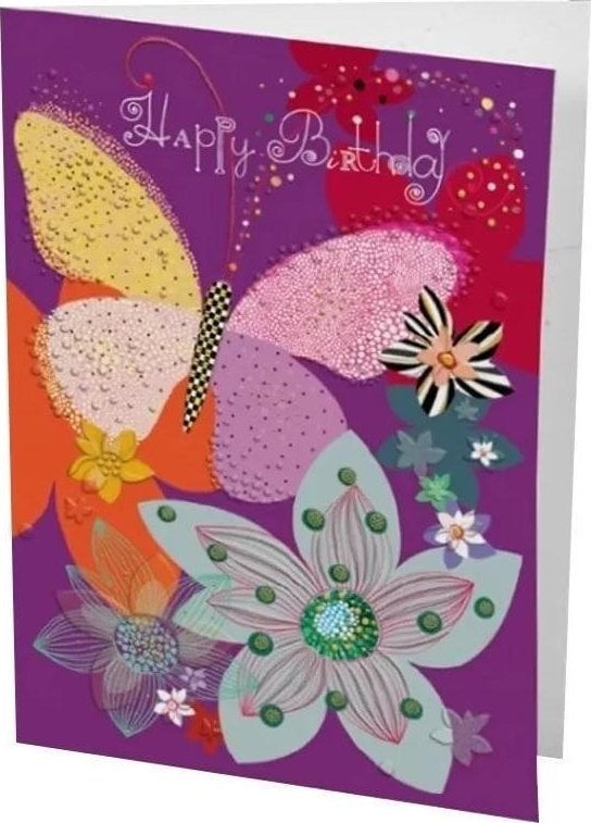 Card Turnowsky B6 + plic Ziua de naștere Fluture și flori