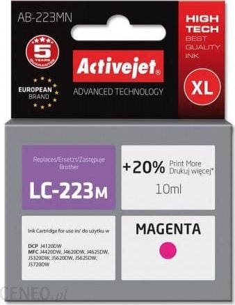 Cartus compatibil LC223 Magenta pentru Brother, 10 ml, Premium Activejet, Garantie 5 ani