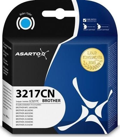 Cerneală Asarto Cerneală Asarto pentru Brother 3217CN | LC3217C | 550 pagini | cyan