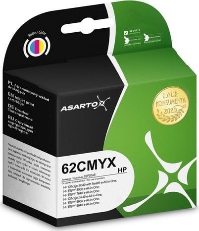 Cerneală Asarto Cerneală Asarto pentru HP 62CMYX | C2P07AE | 18 ml | culoare