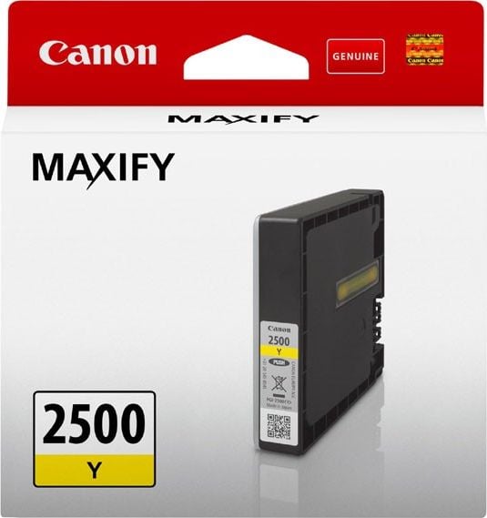 Cartuș de cerneală Canon Canon PGI- 2500 Y - 9,6 ml - galben - Original - rezervor de cerneală - pentru MAXIFY iB4050, iB4150, MB5050, MB5150, MB5155, MB5350, MB5450, MB5455 (9303B001)