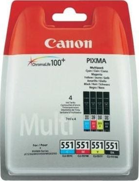 Cerneală Canon Canon Ink Cli-551 Bkcmy 4Pack 4 X 7 Ml