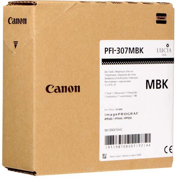 Cartus cerneala Canon PFI-307MB, negru mat, capacitate 330ml - CF9810B001AA