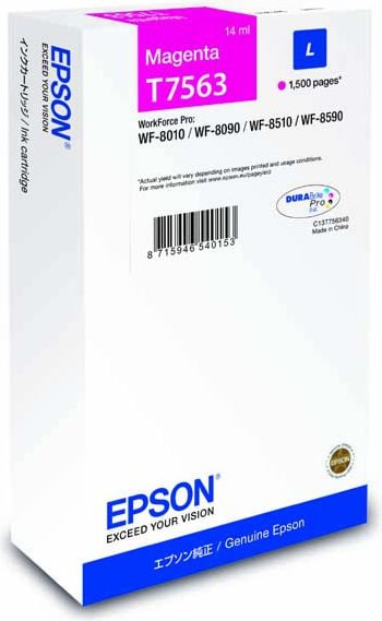 Cartuse imprimante inkjet - Pachet Cartus cerneala Epson T75634, magenta, capacitate 14ml - C13T756340 + Suport magnetic Tellur MCM3 pentru ventilatie, plastic, Negru