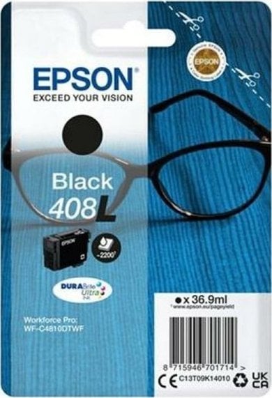 Cerneală Epson Cerneală/cerneală Epson originală C13T09K14010, T09K140, 408L, neagră, 36,9 ml, Epson WF-C4810DTWF