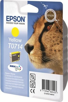 Cerneală blister de cerneală original Epson cu protecție, galben, 5,5 ml (C13T07144022)