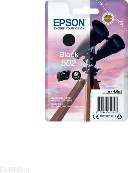 Cartuș de cerneală Epson Ink 502 Black 4,6 ml (C13T02V14020)