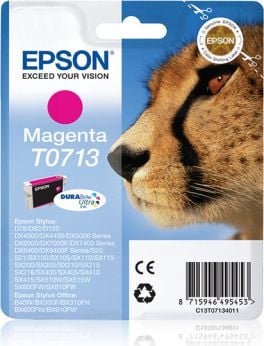 Cerneală Epson, blister cu protecție, C13T07134022, T0713, magenta