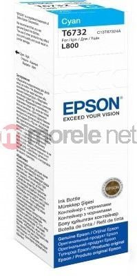 Flacon Epson T6732, original, pentru imprimantele L800, L805, L810, L850, L1800 70 ml, cyan