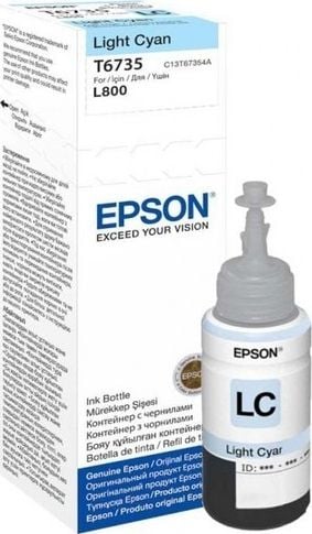 Flacon Epson T6735, original, pentru imprimantele L800, L805, L810, L850, L1800 70 ml, light cyan