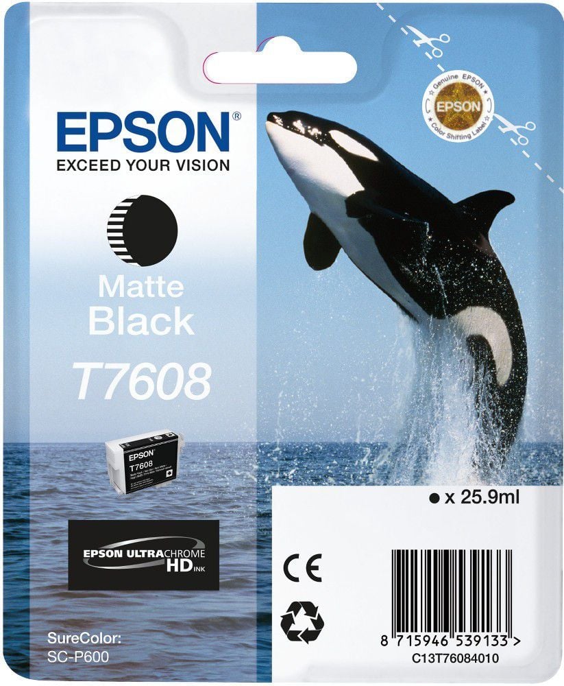 Cerneală Epson Ink T7608 negru mat UltraChrome HD (C13T76084010)