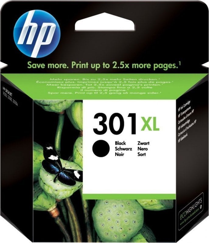 Cerneală HP Cerneală neagră HP HP 301XL, HP301XL=CH563EE, 480 pagini, 8 ml