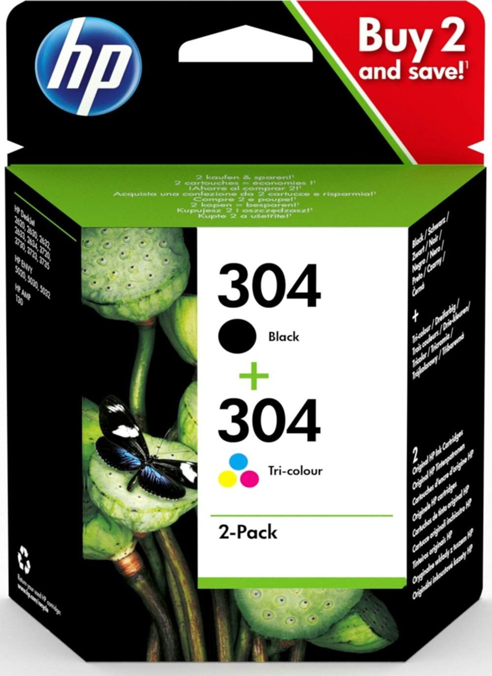Ink cartridge HP 304 Double pack, Black / Tri-color