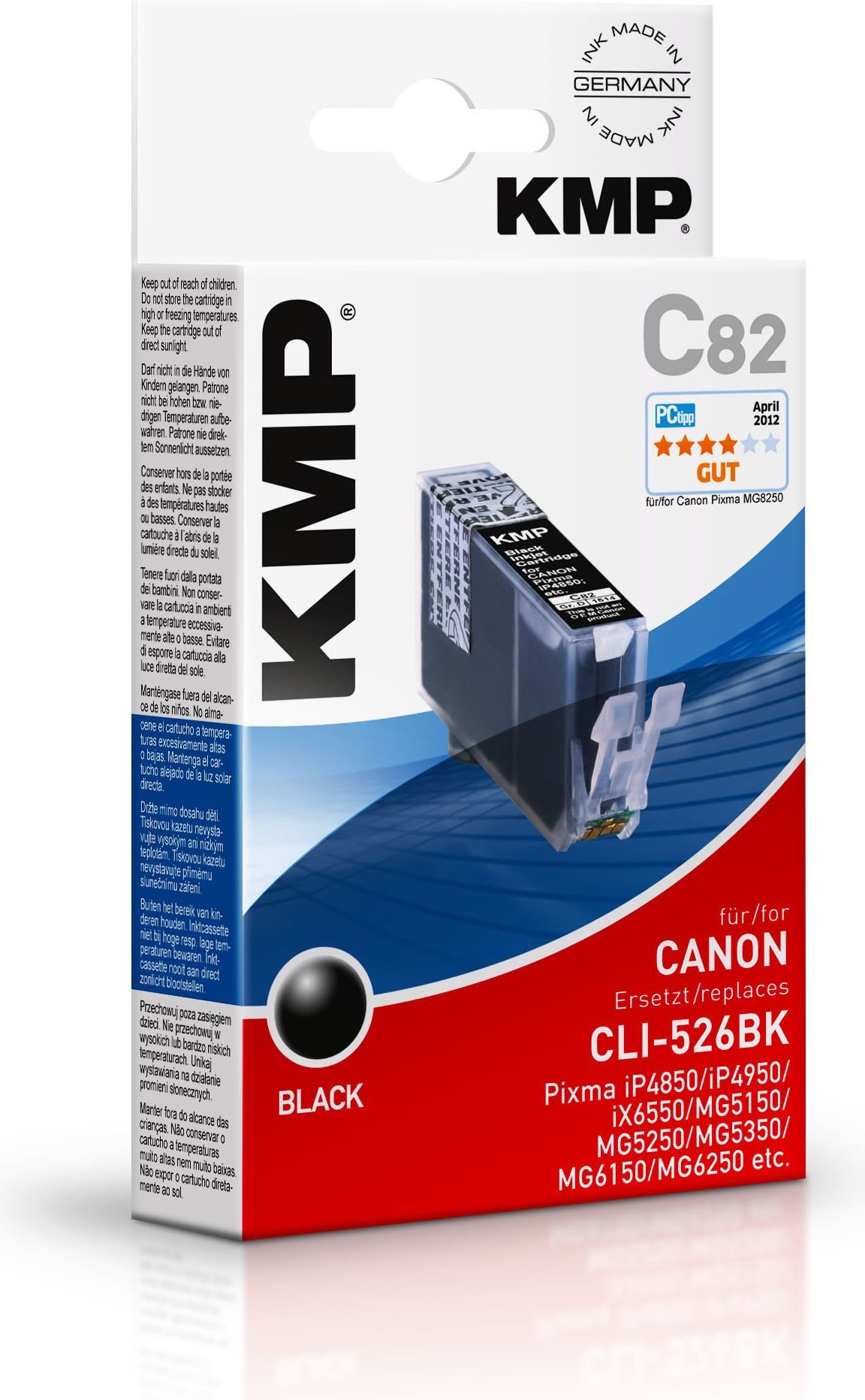 Cartuș de cerneală KMP C82 Cerneală neagră pentru Canon CLI-526 BK (1514.0001)