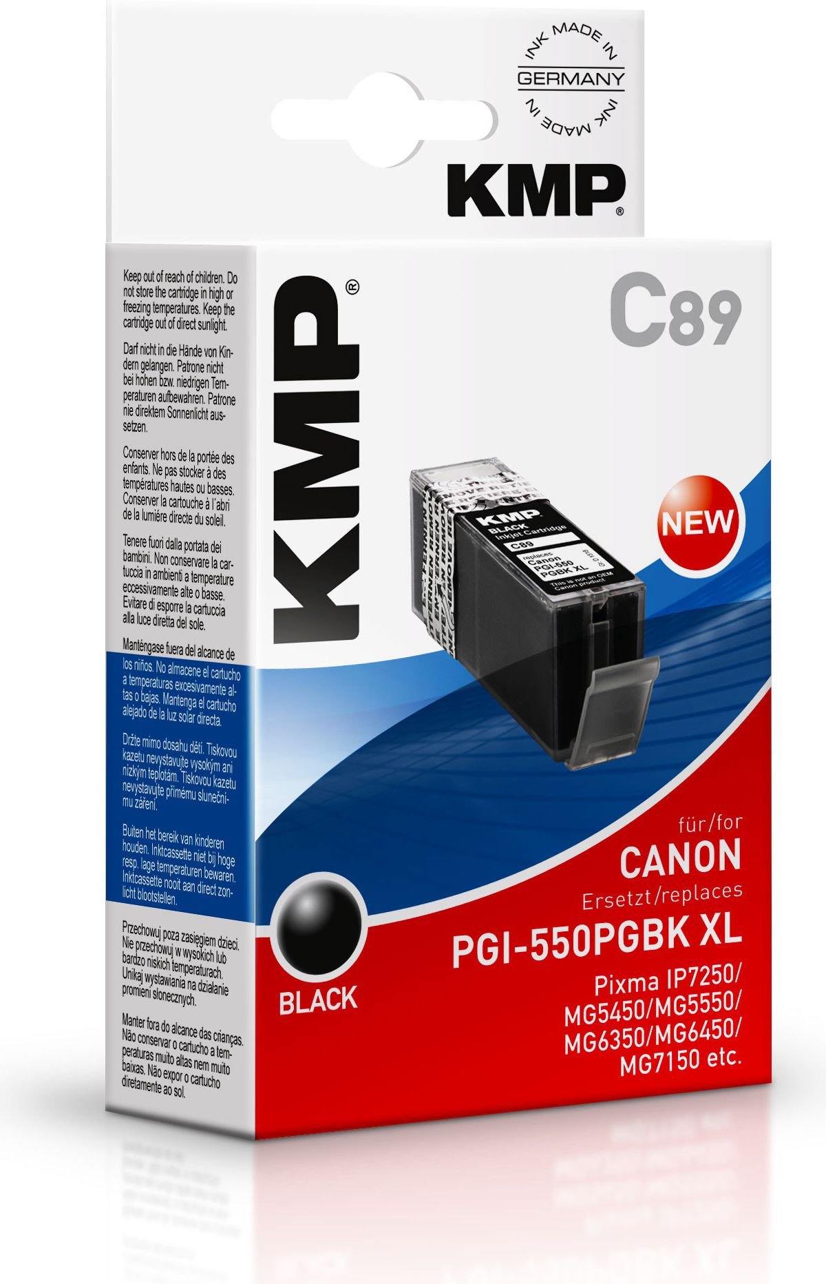 Cartuș de cerneală KMP C89 Cerneală neagră pentru Canon PGI-550PGBK (1518.0001)