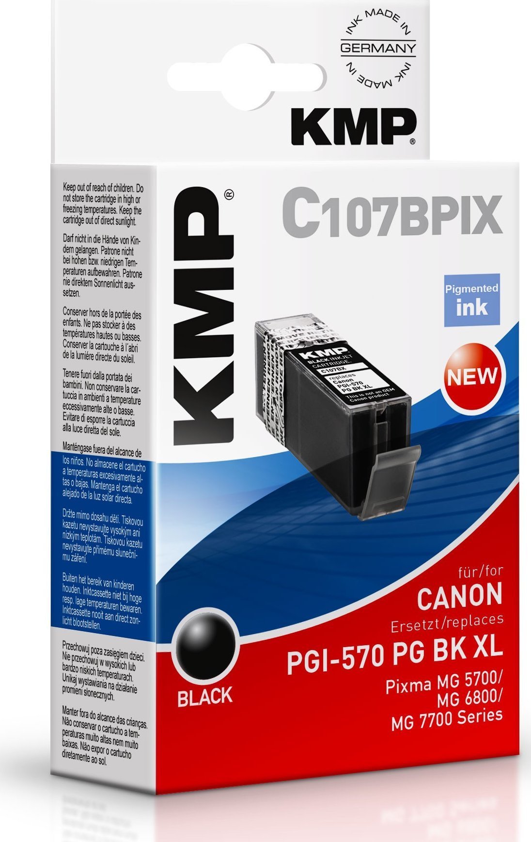 Cartuș de cerneală KMP Patrone Canon PGI-570 PG BK XL comp. porc negru. C107BPIX - 1567,0001