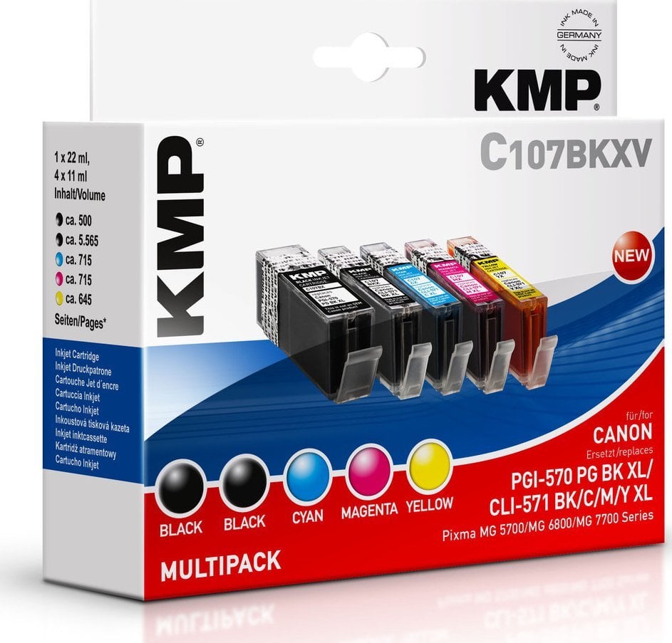 Cartuș de cerneală KMP Patrone Canon Pixma MG 5700/6800/7700 PGI-570 comp.KMP Multi - 1569.0050