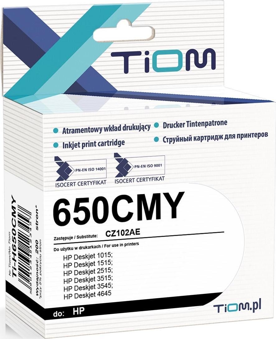 Tiom Ink Tiom Ink pentru HP 650CMY | CZ102AE | 8ml | culoare