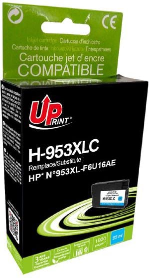 Tusz UPrint kompatybilny tusz z F6U16AE, HP 953XL, cyan (H-953XLC)