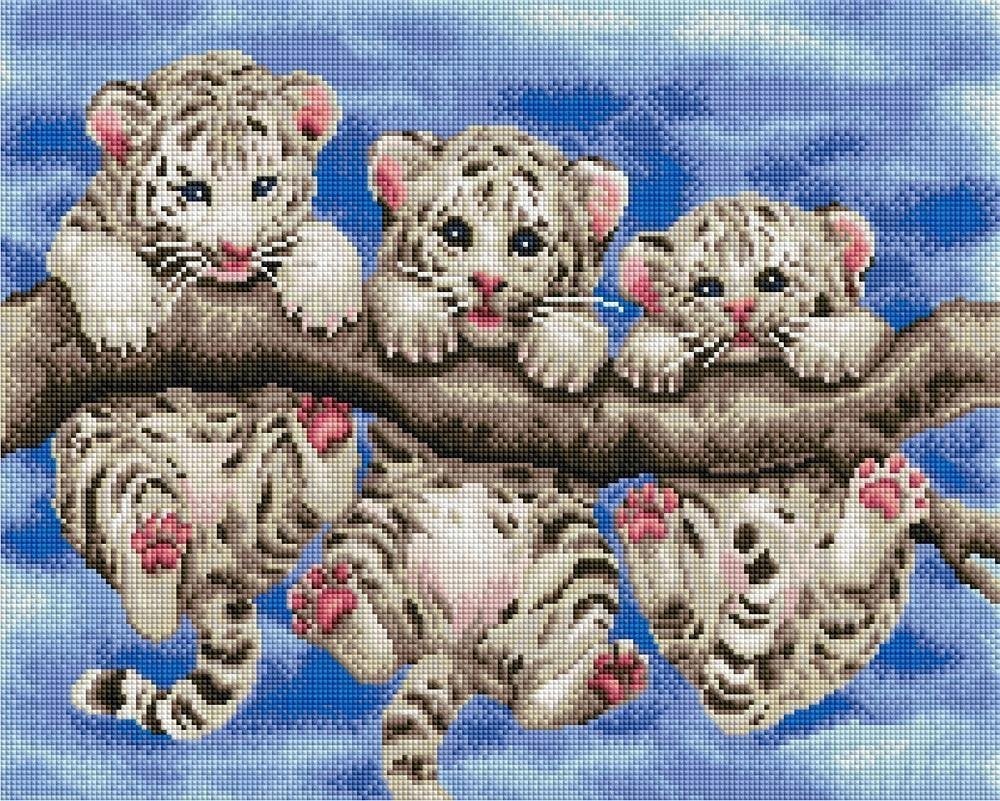 Mozaicul Your Hobby Diamond - Trei tigri 40x50cm