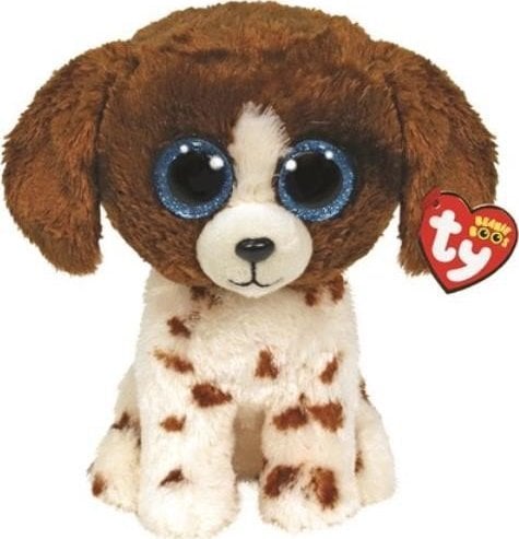 TU INC. TY BEANIE BOOS Dog Muddles maro și alb 24cm 36487