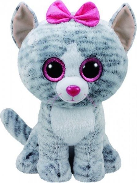 Mascota TY Meteor TY Beanie Boos Kiki - Pisica gri, 42 cm