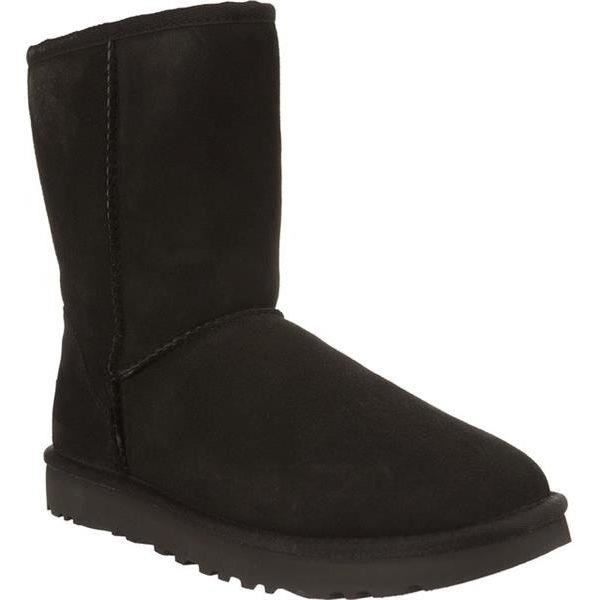 UGG, Ghete fara inchidere din piele intoarsa Classic, Negru, 6