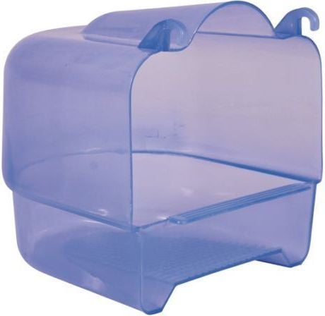 Un container pentru baie, 15 x 16 x 17 cm, albastru / transparent