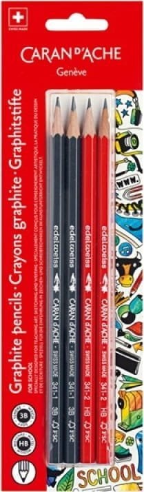 Un set de creioane CARAN D&apos;ACHE, 4 bucăți într-un blister