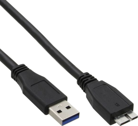 Un USB - microUSB B 0.3m negru (35403)