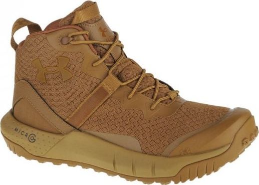 Under Armour, Ghete cu logo, pentru trekking Micro G Valsetz, Kaki, 10